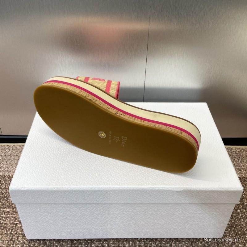 2025 Slippers Dior Pink Canvas Slide