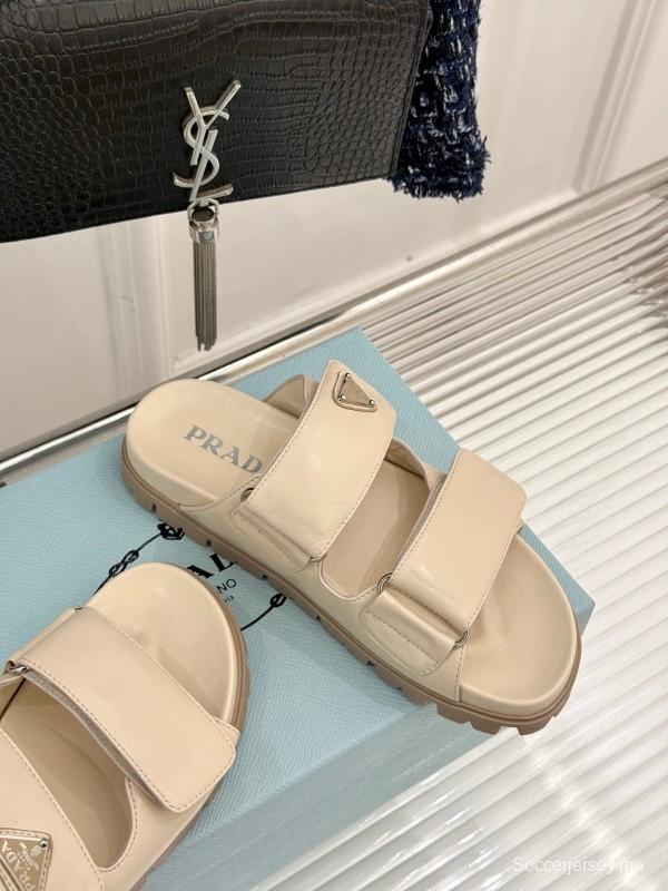 2025 Slippers Prada Beige Lambskin Slippers