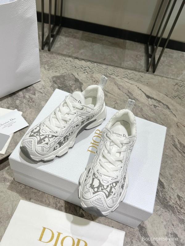 2025 Women Dior White Mesh Leather Sneakers KFY00370