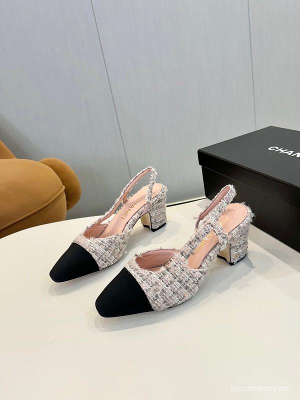 2025 Women Chanel Beige Black Tweed Leather Ballet Flats LY00240