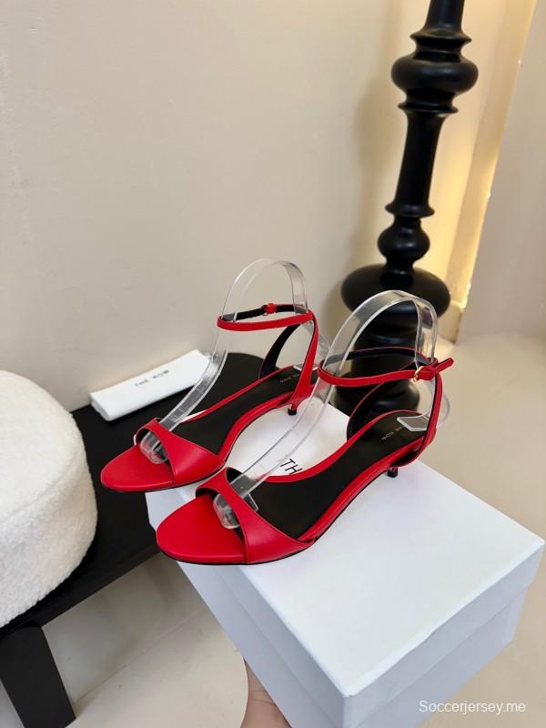 2025 Women The Row Red Leather Sandals