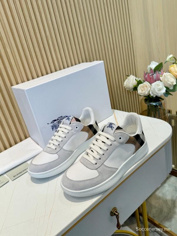 2024 Men Burberry White Beige Classic Cotton Casual Shoes MJ00320