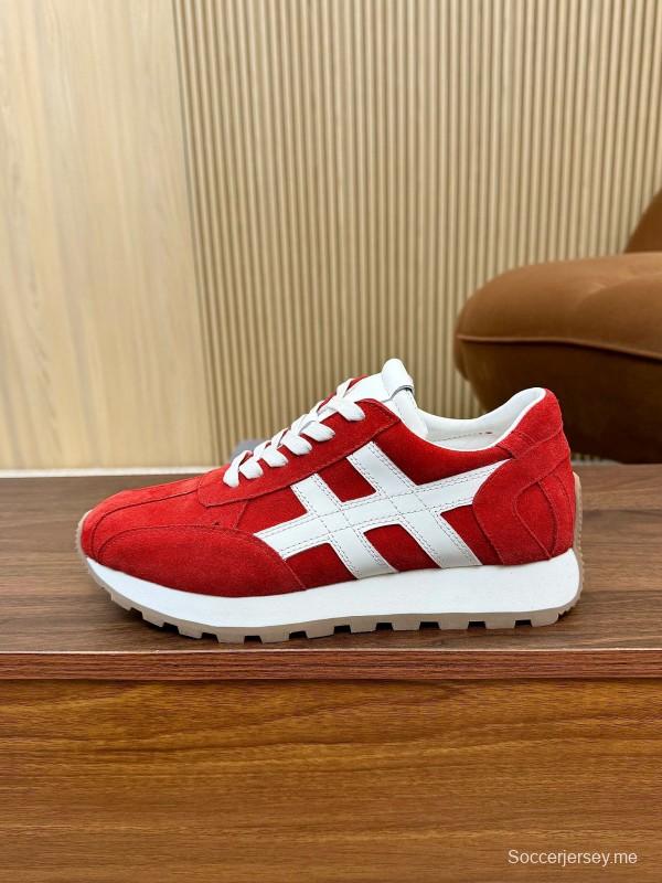 2025 Unisex HOGAN Red White Suede Sneakers