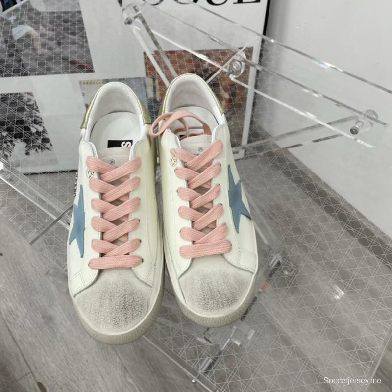 2025 Women GGDB White Blue Pink Leather Suede Sneakers