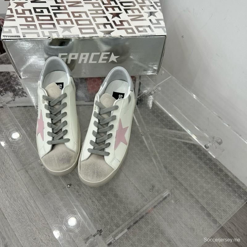 2025 Women GGDB White Pink Leather Sneakers