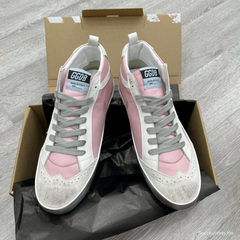 2024 Women GGDB Pink White Leather High Top Sneakers MJ00300