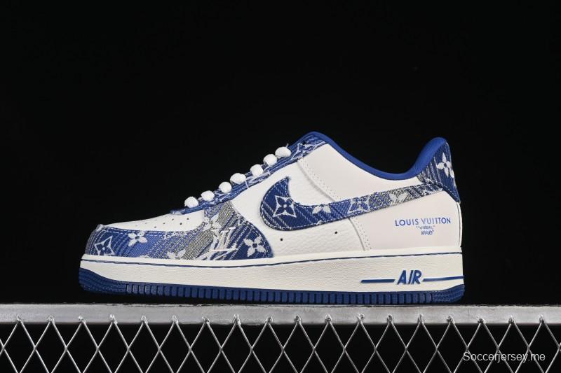 Nike Air Force 1 '07 Low LV Collaboration Gray Blue Denim Casual Sneakers - SC9207-540
