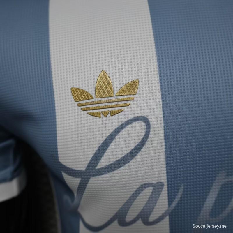 Player Version 2025 Argentina Blue with Messi Celebration Print Jersey