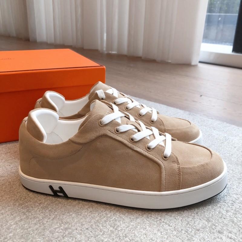 2025 Unisex H Brown Beige Suede Sneakers AS00380
