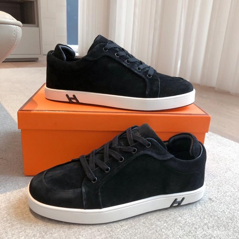 2025 Unisex H Black Suede Sneakers AS00380