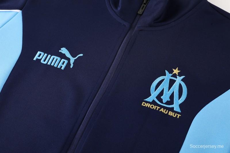 25/26 Olympique Marseille Blue/Navy Full Zipper Jacket +Long Pants