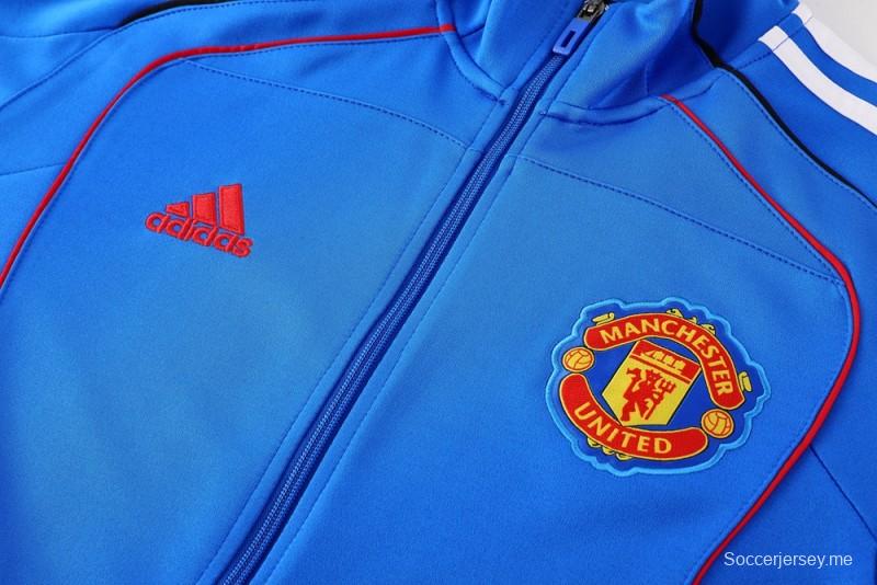 25/26 Manchester United Blue Full Zipper Jacket +Long Pants
