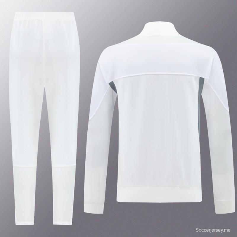 2025 NIKE WHITE/Grey Full Zipper Jacket +Long Pants