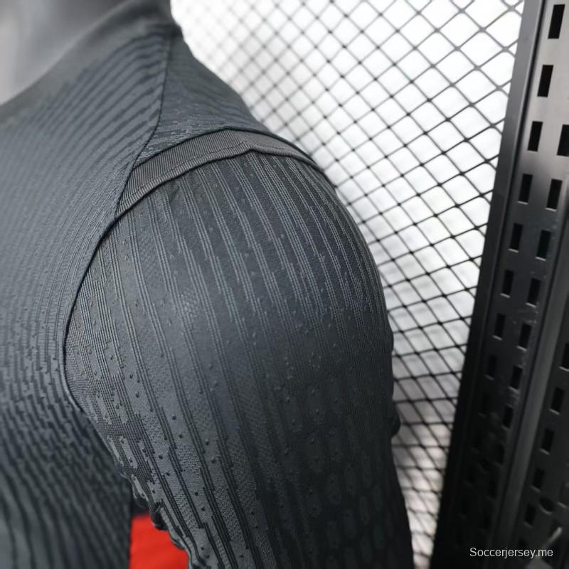 إصدار اللاعب 2025 إنجلترا 2025 قميص بأكمام طويلة أسود اللون أسود اللون