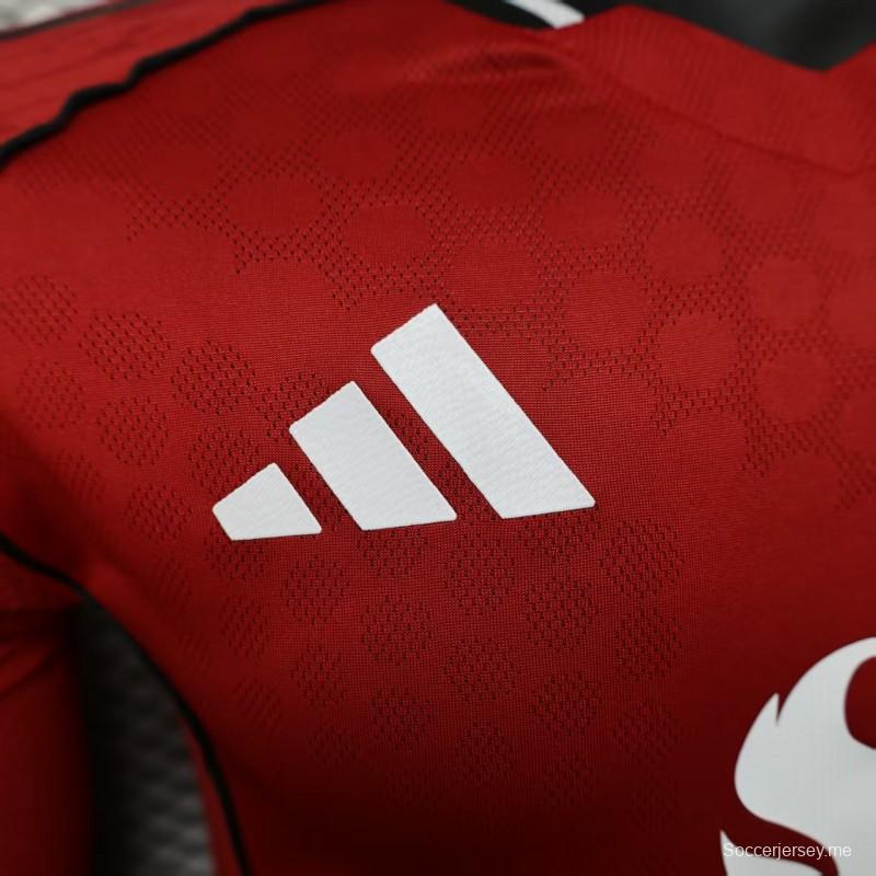 إصدار اللاعب 25/26 قميص فريق مانشستر يونايتد بأكمام طويلة الأكمام للمباراة النهائية