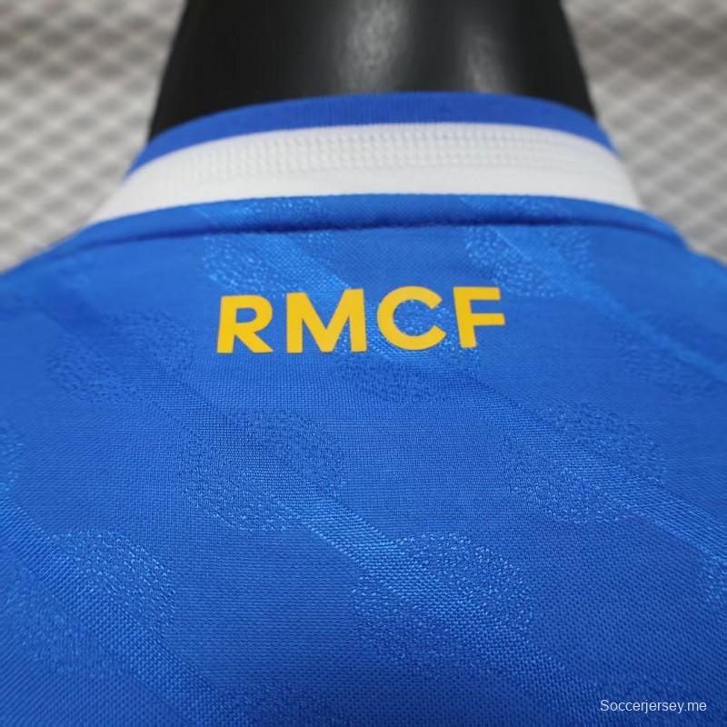 إصدار اللاعب 25/26 قميص ريال مدريد الثالث أزرق طويل الأكمام أزرق اللون