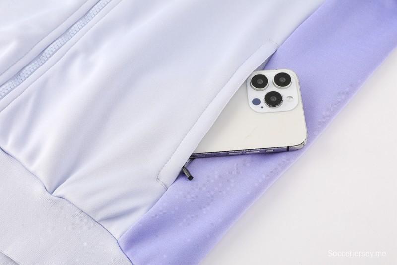 2025 جاكيت نايك 2025 جاكيت بنفسجي كامل بسحاب + بنطلون طويل