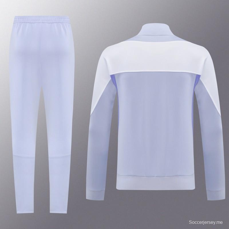 2025 جاكيت نايك 2025 جاكيت بنفسجي كامل بسحاب + بنطلون طويل