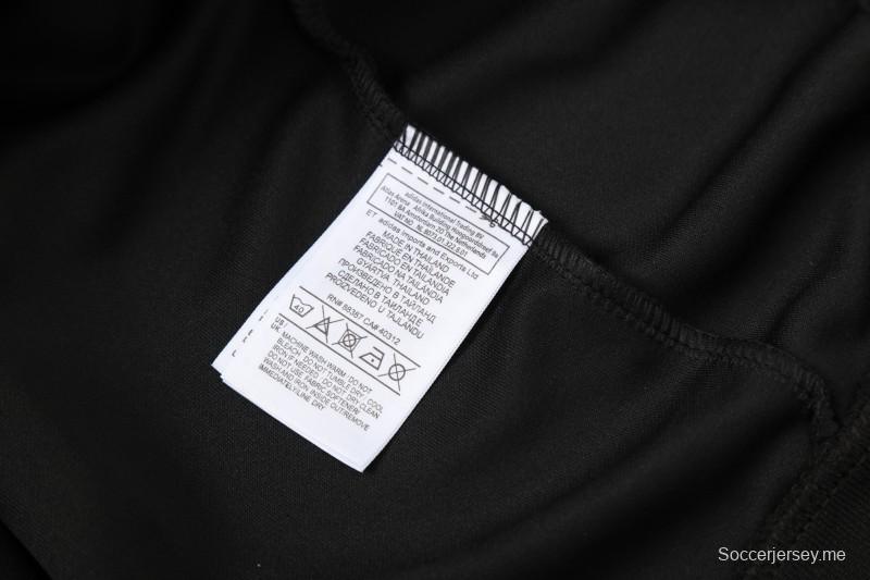 25/26 أرسنال جاكيت أسود كامل بسحاب أسود + بنطلون طويل