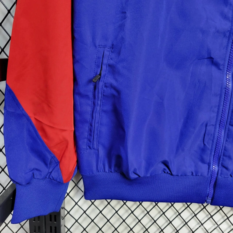 25/26 جاكيت برشلونة سترة واقية من الرياح أزرق اللون