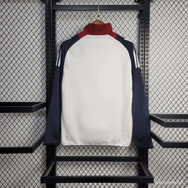 25/26 جاكيت مانشستر يونايتد سترة واقية من الرياح أبيض اللون