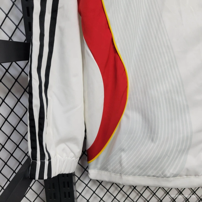 2025 جاكيت ألمانيا جاكيت أبيض/سترة واقية من الرياح أبيض/ أحمر