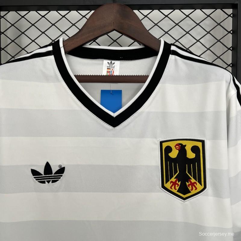 1984 ريترو ألمانيا ريترو ألمانيا جيرسي أبيض اللون أبيض 1984