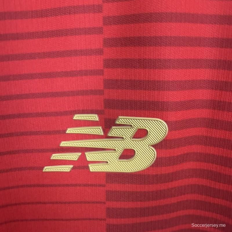 قميص ديبورتيفو تولوكا FC الأحمر ذو الأكمام الطويلة للموسم 25/26 (نسخة اللاعبين)