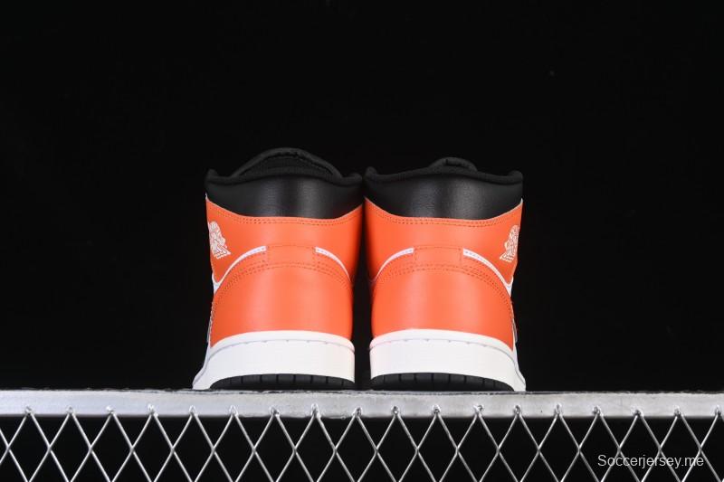 نايك اير جوردان 1 ميد AJ1 اير جوردان 1 اير جوردان 1 ميد AJ1 أسود أبيض برتقالي - DQ8426-801