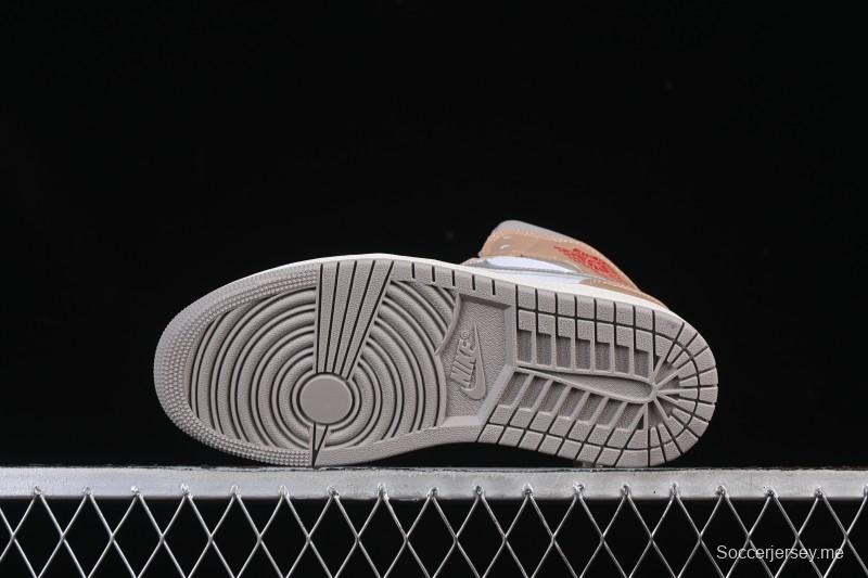 حذاء نايك اير جوردان 1 ميد AJ1 من نايك اير جوردان 1 ميد AJ1 أبيض قمح متوسط القمة كاجوال - DQ8426-200