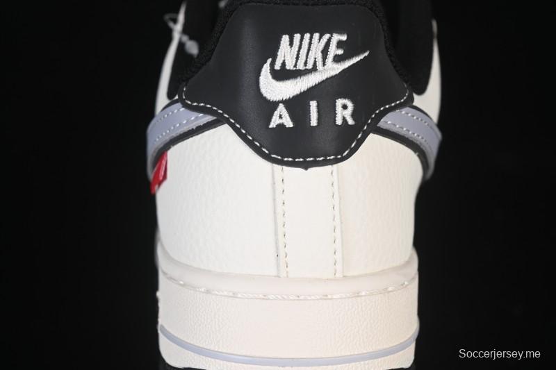 حذاء نايك اير فورس 1'07 المنخفض من نايك اير فورس 1'07 بيج رمادي أسود بحروف سوداء - JS8028-018