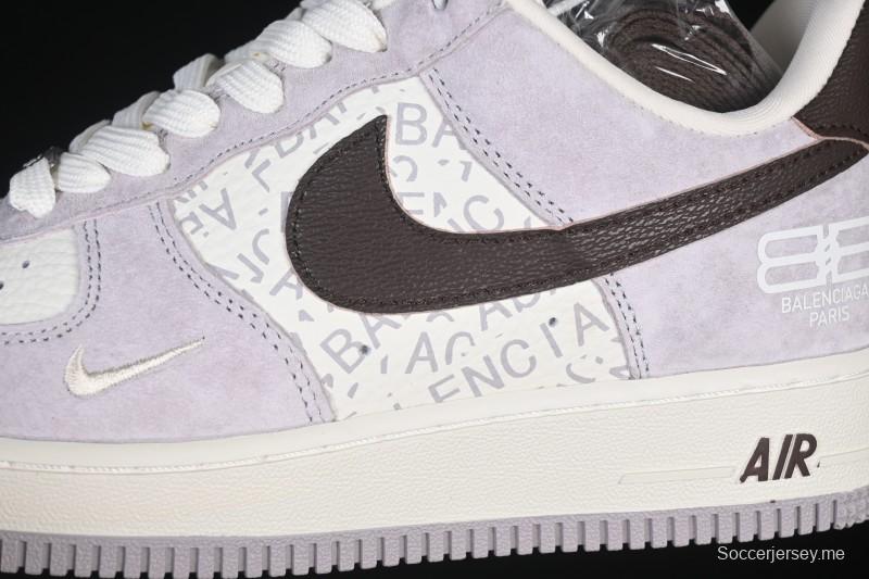 حذاء نايك اير فورس 1 '07 المنخفض من نايك بالتعاون مع بالنسياغا حذاء رياضي كاجوال أبيض بني - YF9511-806