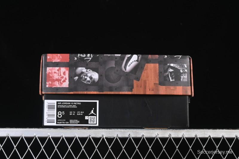 حذاء كرة السلة نايك اير جوردان 10 ريترو جوردان 10 ريترو رمادي فاتح فولاذي رمادي - HJ6779-104