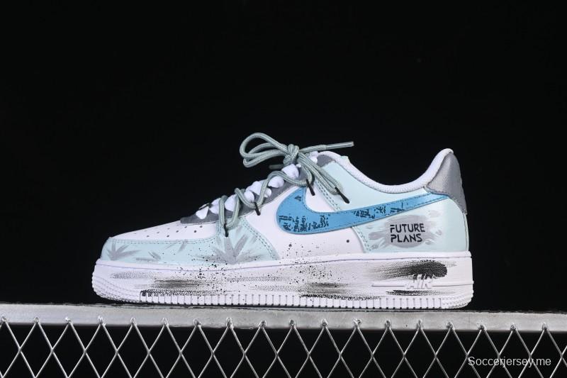 حذاء نايك اير فورس 1'07 المنخفض من نايك اير فورس 1'07 رمادي تيون ايرا رسمت عليه رسومات يدوية - LJ8822-202