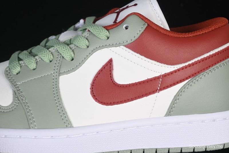 حذاء تزلج نايك اير جوردان 1 اير جوردان 1 لاو AJ1 أبيض أخضر أحمر منخفض السقف كاجوال - 553558-133