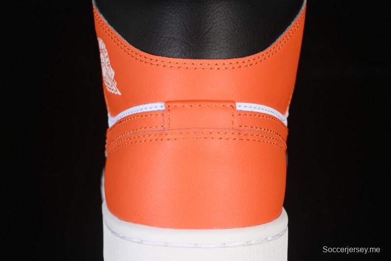 نايك اير جوردان 1 ميد AJ1 اير جوردان 1 اير جوردان 1 ميد AJ1 أسود أبيض برتقالي - DQ8426-801