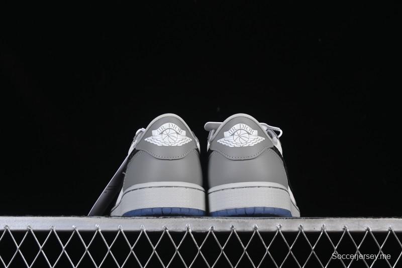 Dior Air Jordan 1 Low White Grey Collaboration Low-Top Sneakers - CN8608-002