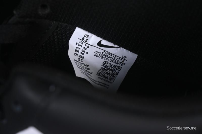 حذاء نايك اير فورس 1'07 منخفض أسود أبيض متشقق من الجلد الأسود الكاجوال - ZH0316-118