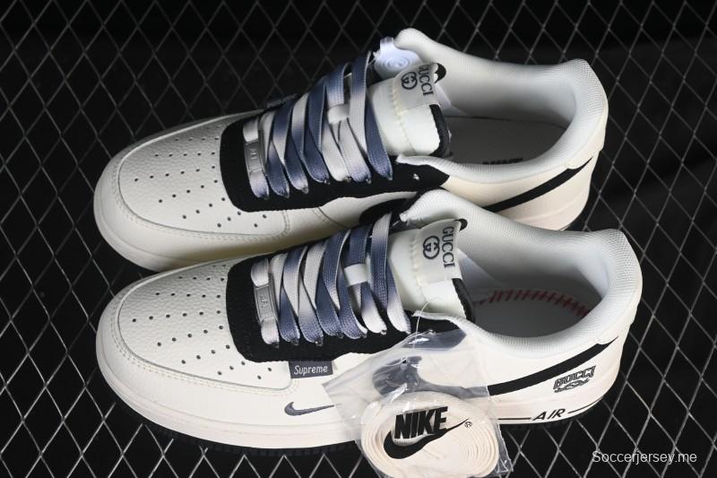 حذاء نايك اير فورس 1 '07 المنخفض من نايك اير فورس 1 '07 بالتعاون مع غوتشي حذاء رياضي كاجوال منخفض من قماش كانفاس أسود - XD2588-605