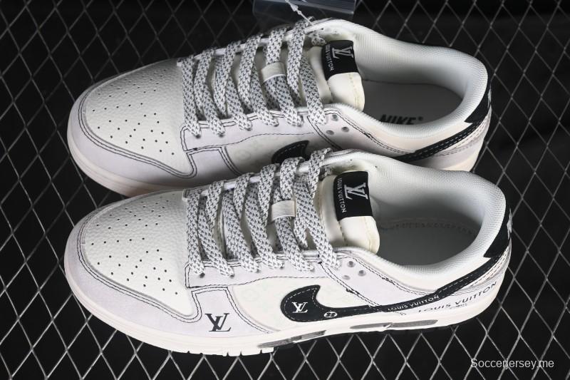 حذاء تزلج نايك SB Dunk Dunk Low LV Collaboration Graffiti Dual-Color الذكرى السنوية الراقية ذات اللونين حذاء تزلج كاجوال منخفض مخصص - CX505050-Y01