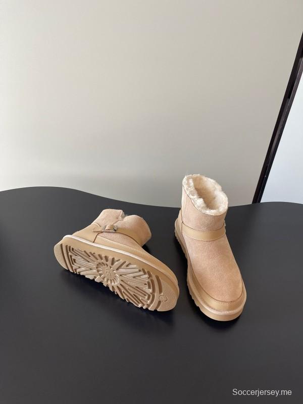 UGG 4512 Latest Buckle Flat Sole Premium Wool Anti-Slip Snow Boots - AS00290