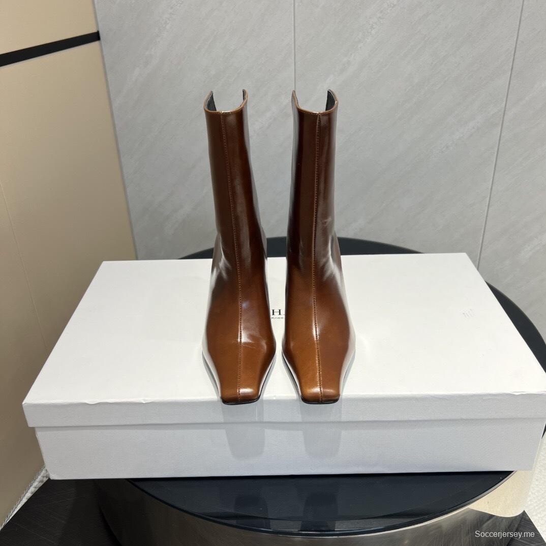 Khaite 2025/SS Square Toe Slip-On Ankle Boots - KFY00390