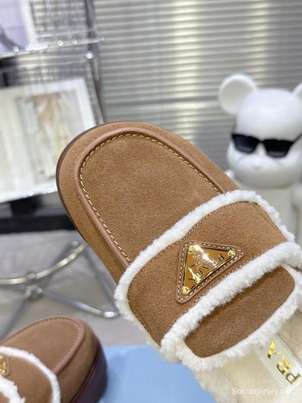 Prada 2025 SS Early Spring Fur Slippers - KFY00280