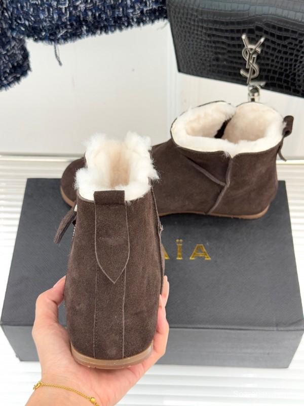 ALAIA Minimalist Side Zipper Retro Snow Boots - KFY00320