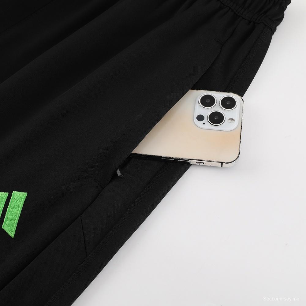 23/24 بايرن ميونخ أسود S-2XL أسود جاكيت نصف سحاب + بنطلون طويل + بنطلون طويل