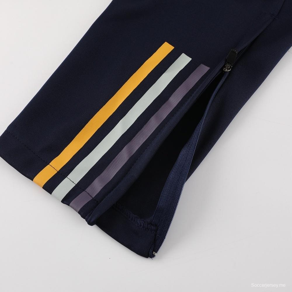 25/26 ريال مدريد جاكيت أزرق ملكي نصف سحاب أزرق + بنطلون طويل