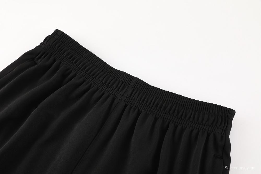 23/24 نيوكاسل أسود S-2XL أسود جاكيت نصف سحاب + بنطلون طويل