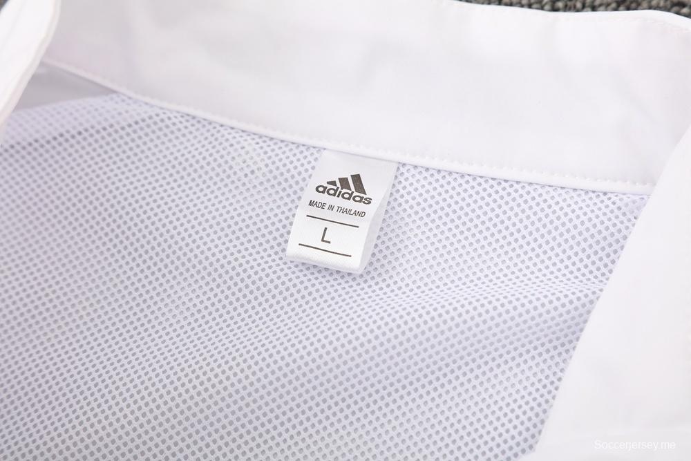 25/26 ريال مدريد جاكيت أبيض نصف سحاب + بنطلون طويل S-3XL