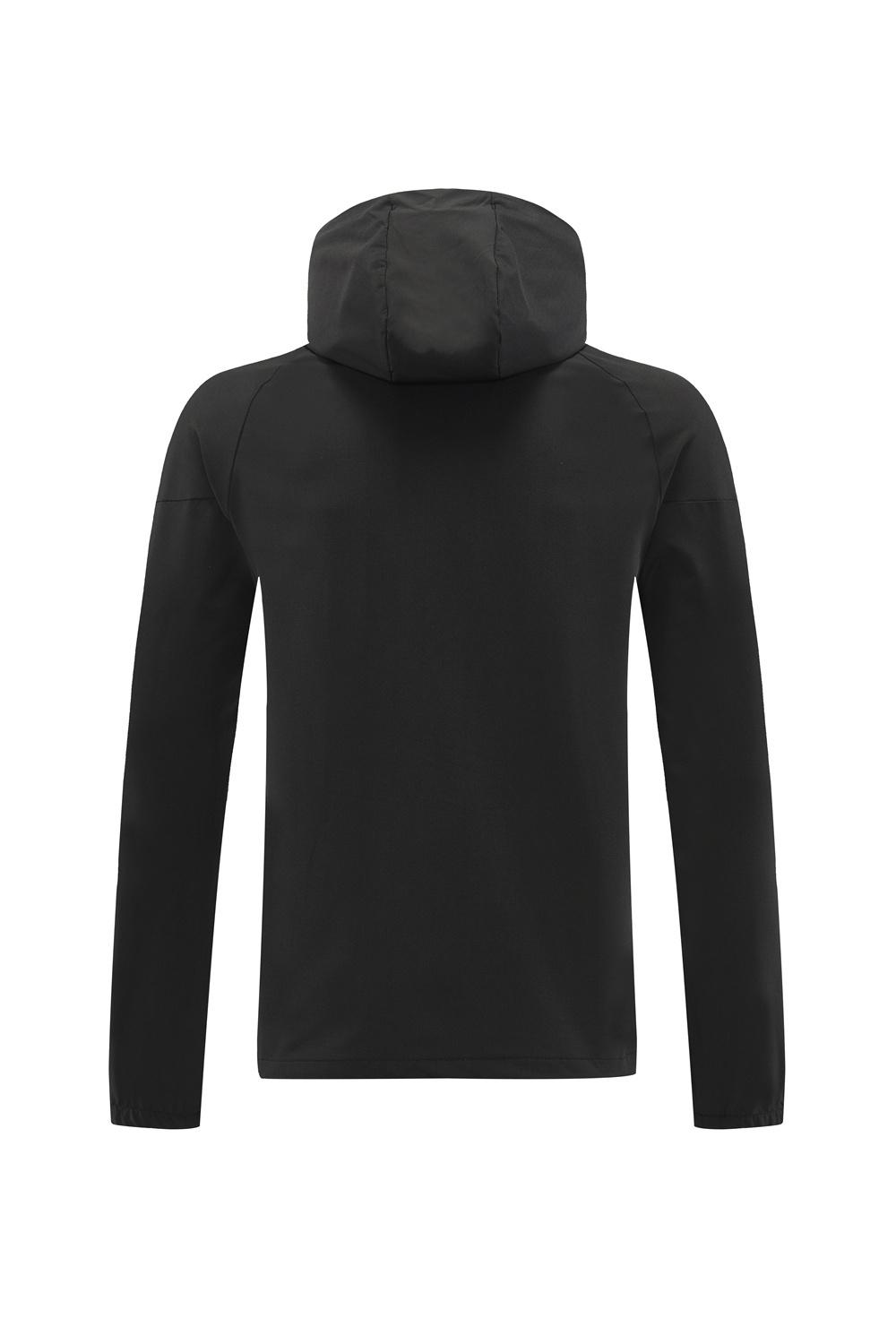 2025 أديداس 2025 سترة سوداء بنصف سحاب أسود + سروال طويل S-2XL