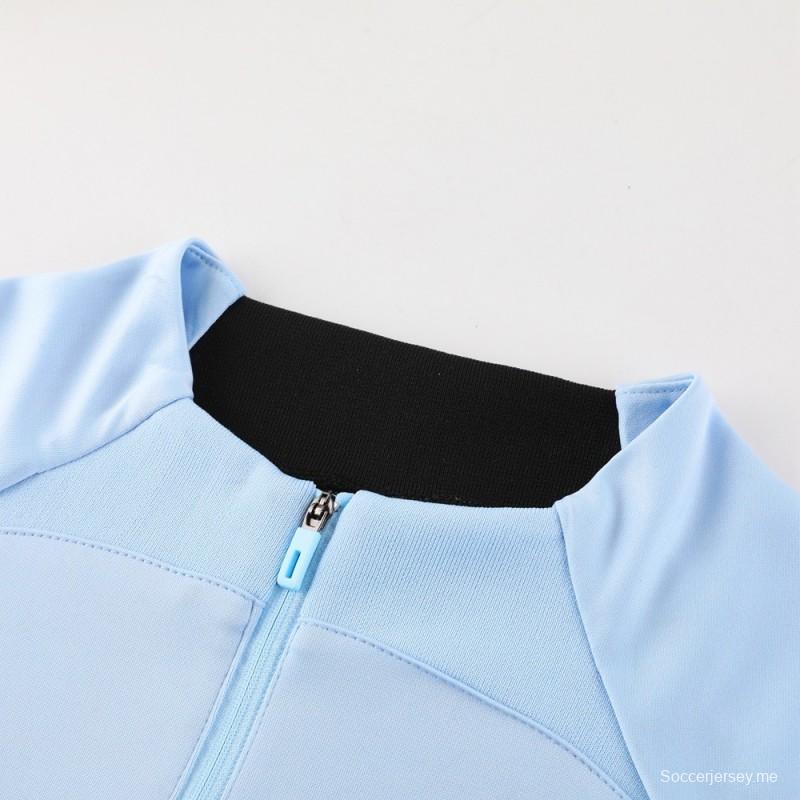 25/26 إنتر ميلان الإيطالي سترة نصف سحاب أزرق سماوي + بنطلون طويل + بنطلون طويل